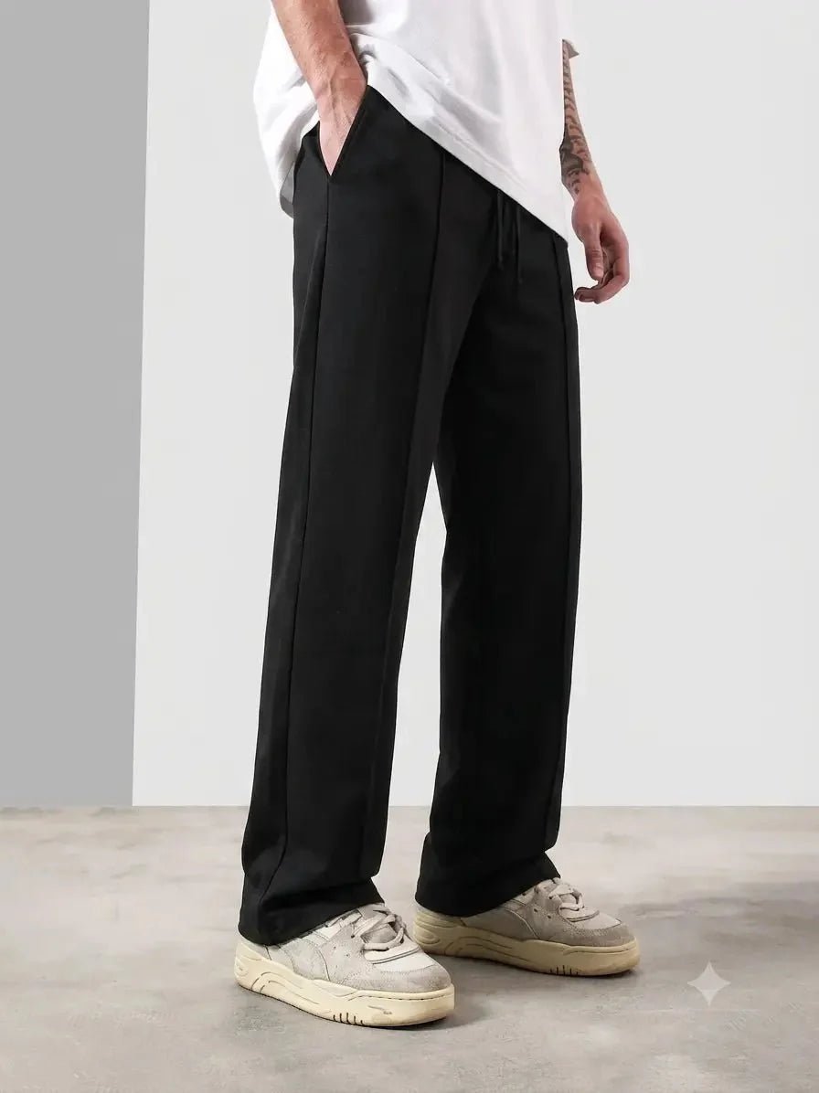 Premium Pure Cotton Baggy Black Trouser - Swanah