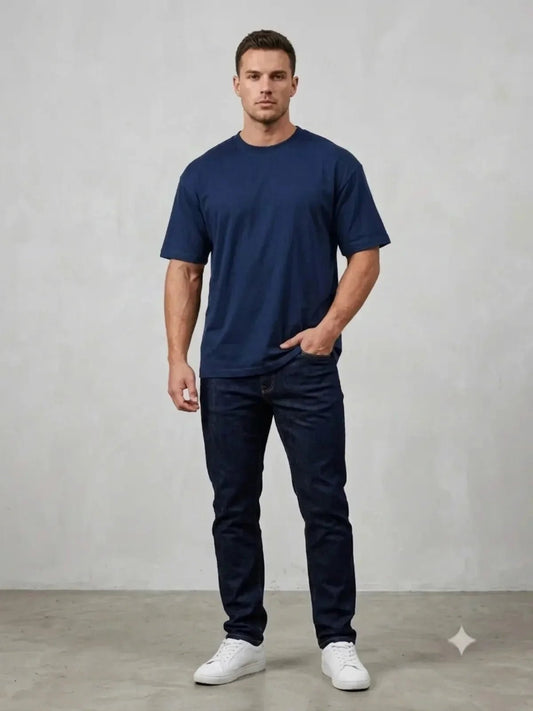Premium Pure Cotton Drop-Shoulder T-Shirt - Swanah