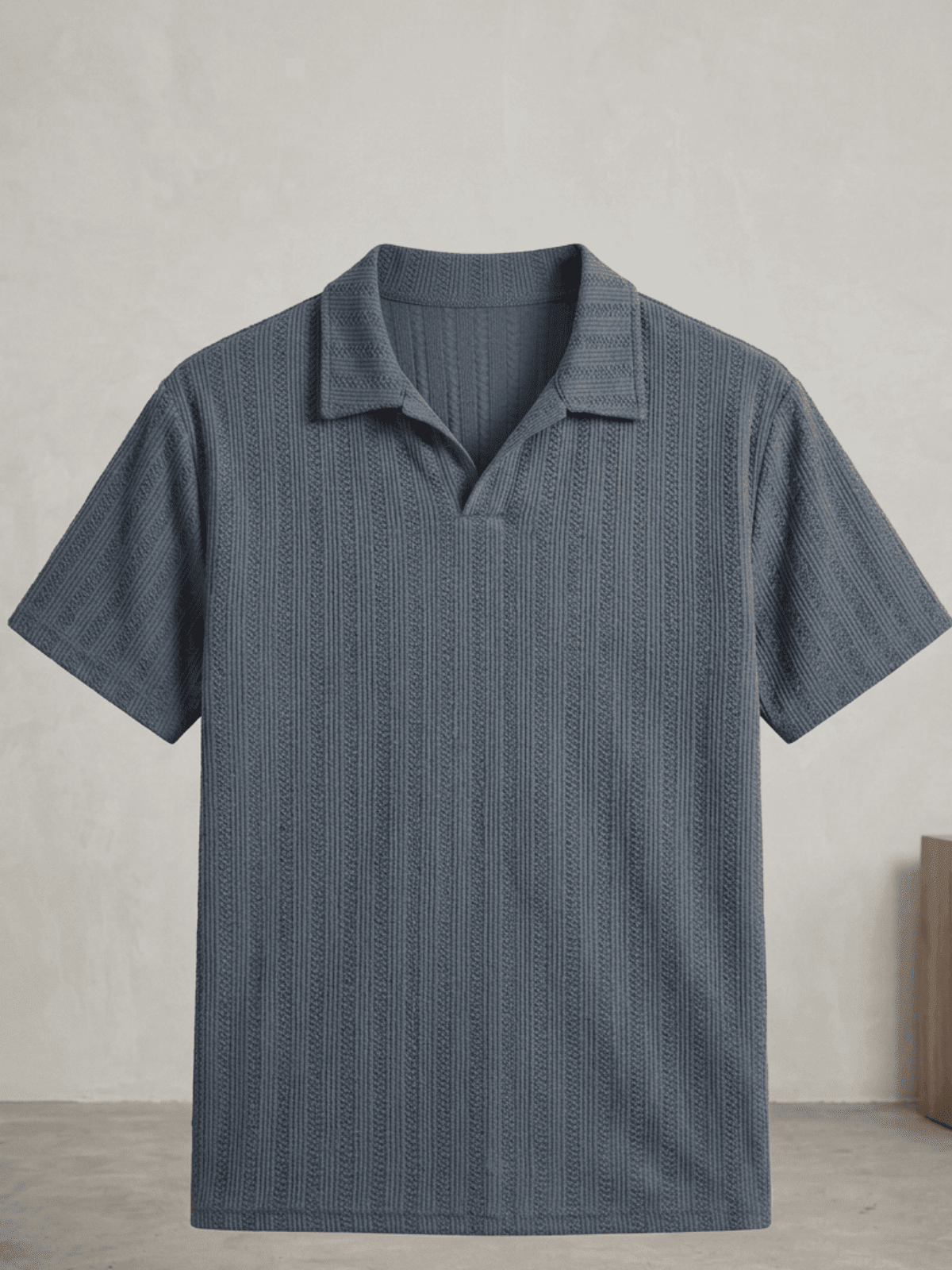 Swanah Men's Premium Textured Knit Polo Shirt - Grey - Swanah
