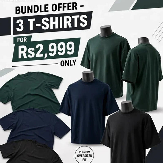 3 Premium Oversized Drop Shoulder T-Shirts - Swanah