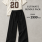Maverick 20 V-Neck T-Shirt & Black Wide-Leg Trouser Bundle