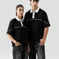 Monarch Polo — Black & White Contrast Collar - Swanah