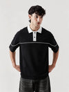 Monarch Polo — Black & White Contrast Collar - Swanah