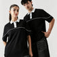 Monarch Polo — Black & White Contrast Collar - Swanah