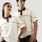 Monarch Polo — Ivory & Espresso Brown Contrast Collar - Swanah