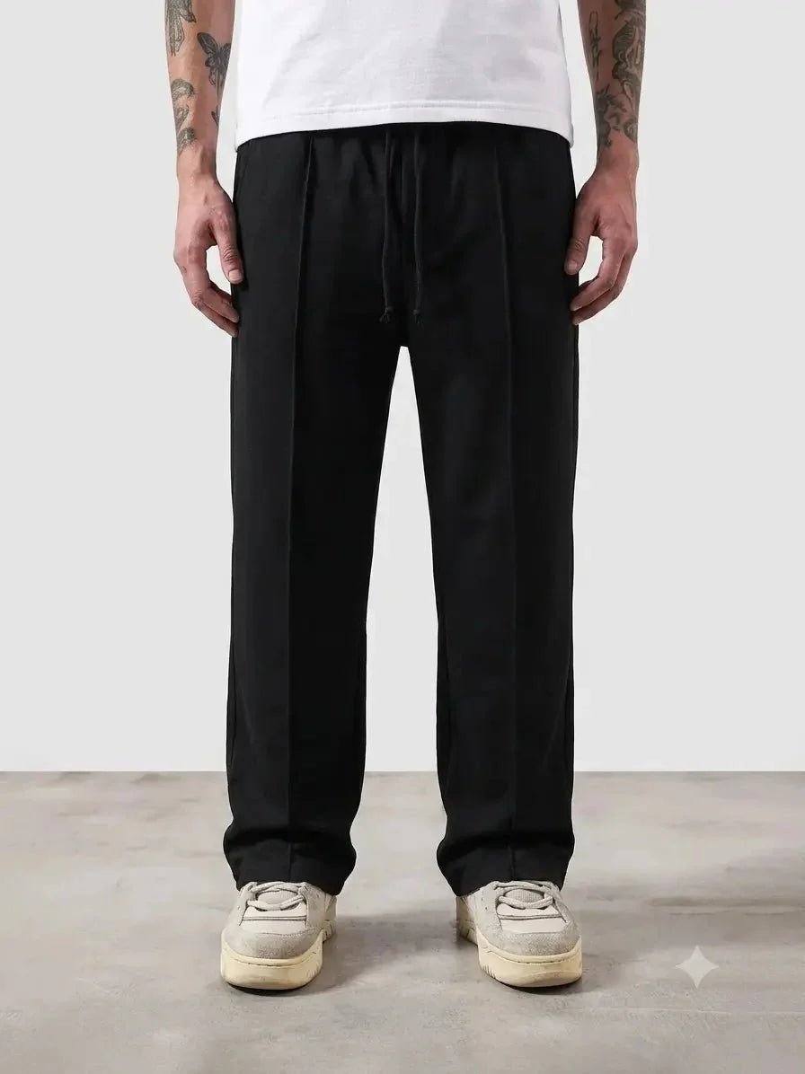 Premium Pure Cotton Baggy Black Trouser - Swanah