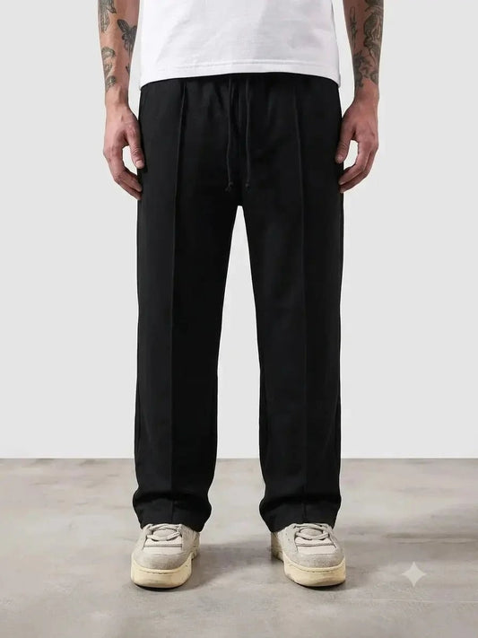 Premium Pure Cotton Baggy Black Trouser - Swanah