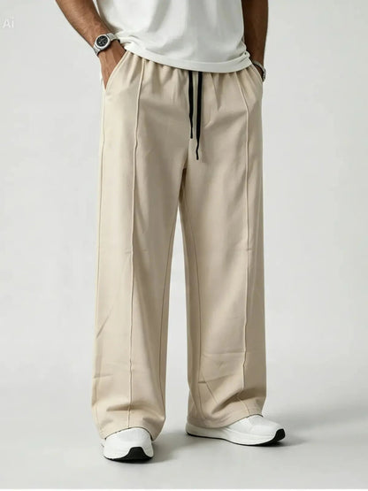 Premium Pure Cotton Baggy Trouser Beige Color - Swanah