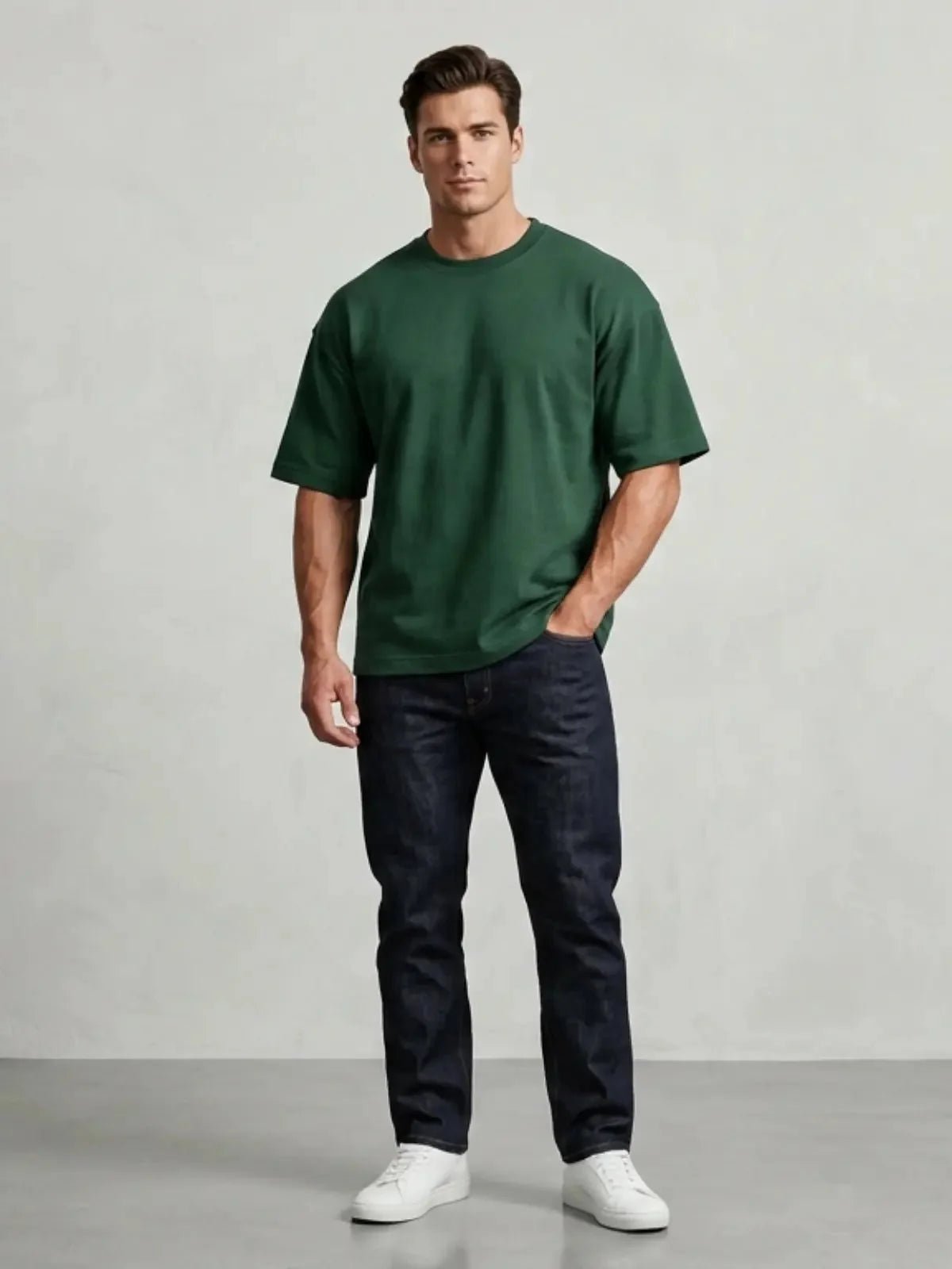 Premium Pure Cotton Drop-Shoulder T-Shirt - Swanah