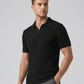 Swanah Men's Premium Textured Knit Polo Shirt - Black - Swanah