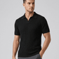 Swanah Men's Premium Textured Knit Polo Shirt - Black - Swanah