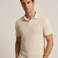 Swanah Men's Premium Textured Knit Polo Shirt - Cream Beige - Swanah