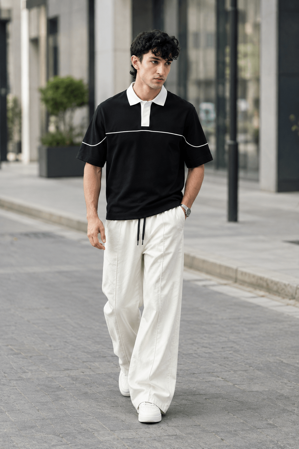 Ultimate Bundle Pack | Black Polo & Wide-Leg Trousers | Swanah - Swanah