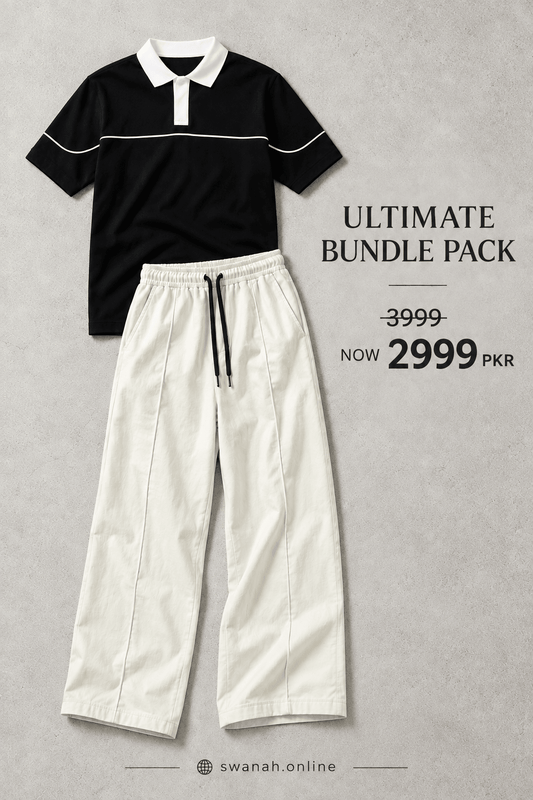 Ultimate Bundle Pack | Black Polo & Wide-Leg Trousers | Swanah - Swanah